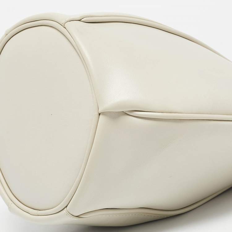 Pre Owned Saint Laurent Off White Leather Small Talitha Bucket Bag