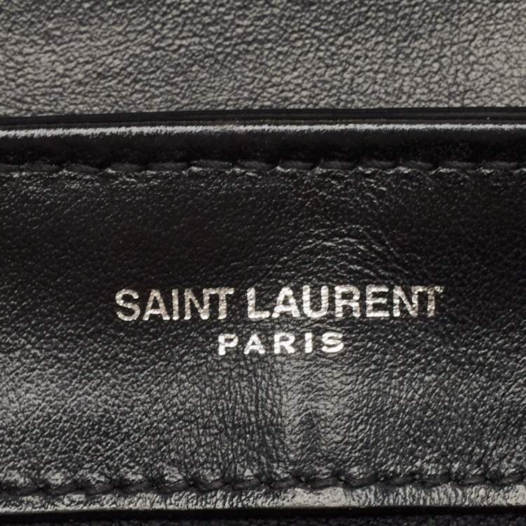 Pre Owned Saint Laurent Black Matelassé Leather Mini Loulou Shoulder Bag