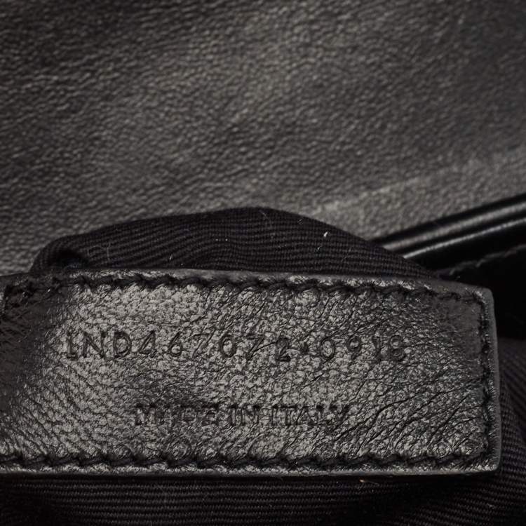 Pre Owned Saint Laurent Black Matelassé Leather Mini Loulou Shoulder Bag