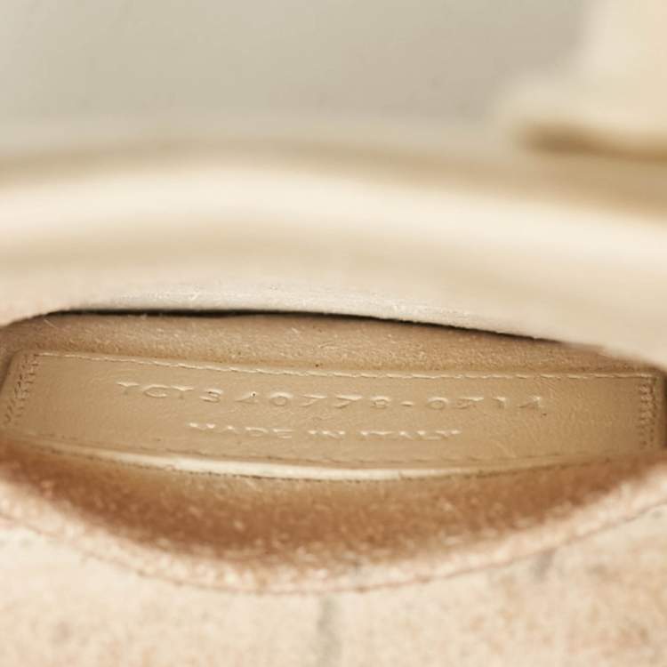Pre Owned Saint Laurent Cream Leather Nano Classic Sac De Jour Tote