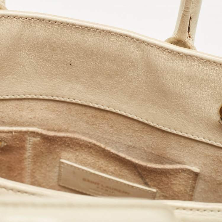 Pre Owned Saint Laurent Cream Leather Nano Classic Sac De Jour Tote