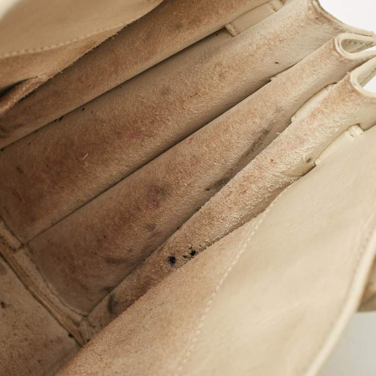 Pre Owned Saint Laurent Cream Leather Nano Classic Sac De Jour Tote