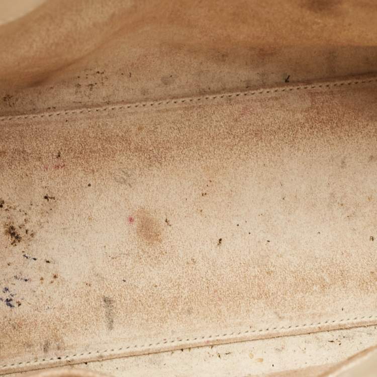 Pre Owned Saint Laurent Cream Leather Nano Classic Sac De Jour Tote