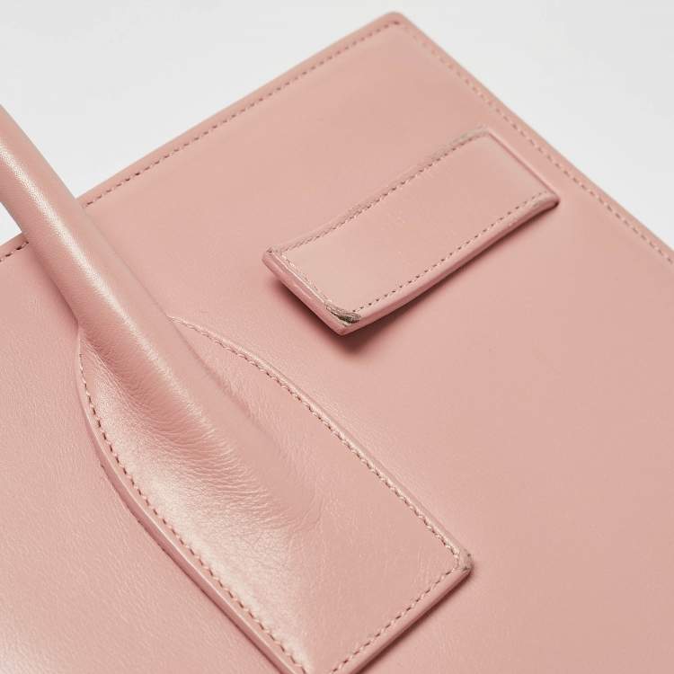 Pre Owned Saint Laurent Dusty Pink Leather Small Classic Sac De Jour Tote
