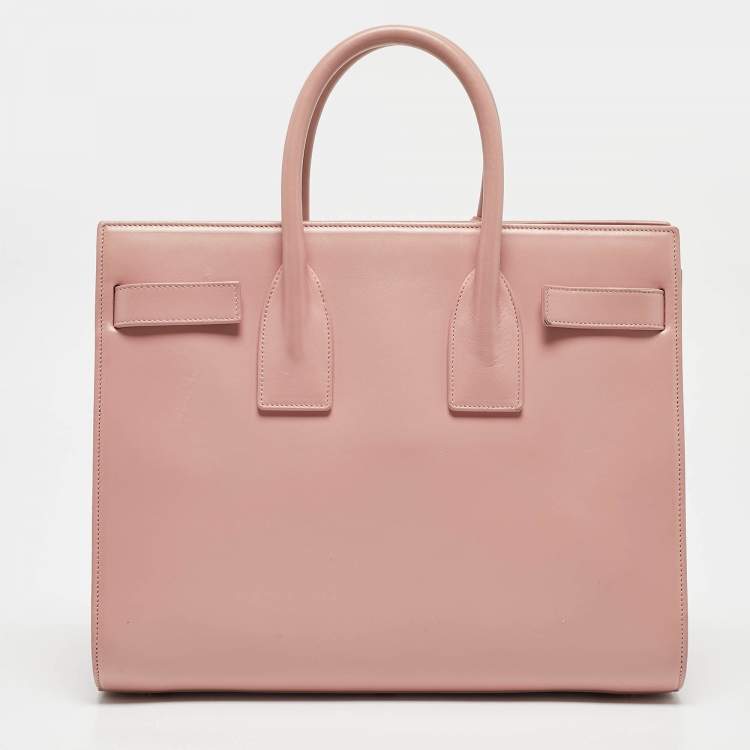 Pre Owned Saint Laurent Dusty Pink Leather Small Classic Sac De Jour Tote