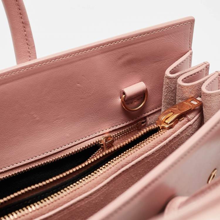 Pre Owned Saint Laurent Dusty Pink Leather Small Classic Sac De Jour Tote