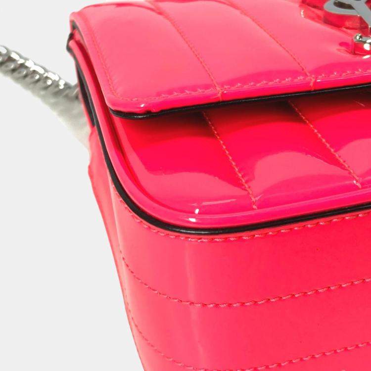 Pre Owned Saint Laurent Pink Leather Chain Crossbody Bag