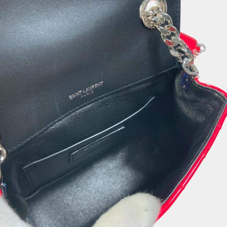 Pre Owned Saint Laurent Pink Leather Chain Crossbody Bag