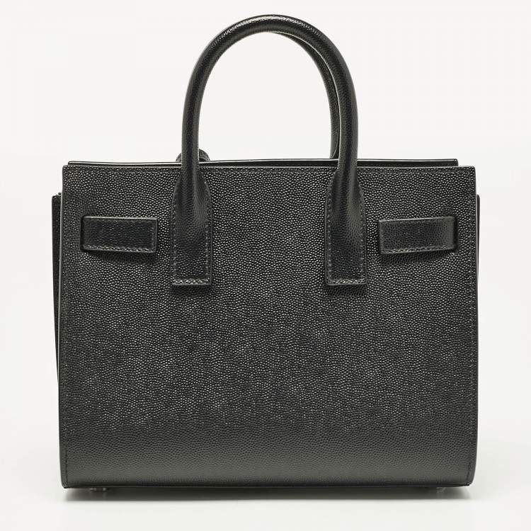 Pre Owned Saint Laurent Black Leather Nano Classic Sac De Jour Tote
