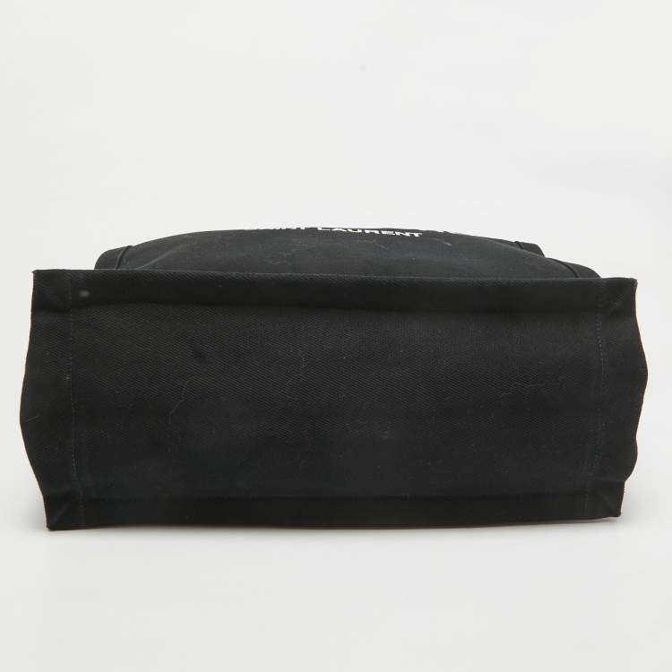 Pre Owned Saint Laurent Black Fabric Rive Gauche Vertical Tote
