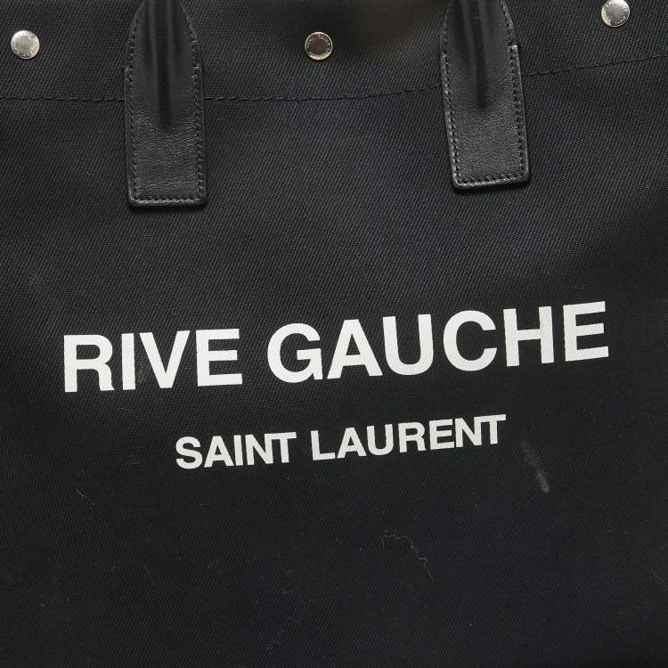 Pre Owned Saint Laurent Black Fabric Rive Gauche Vertical Tote