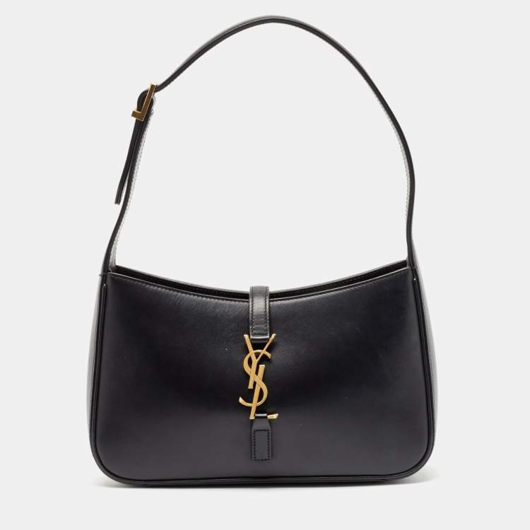 Pre Owned Saint Laurent Black Leather LE 5 À 7 Shoulder Bag