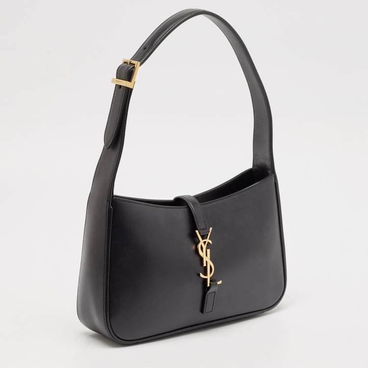 Pre Owned Saint Laurent Black Leather LE 5 À 7 Shoulder Bag