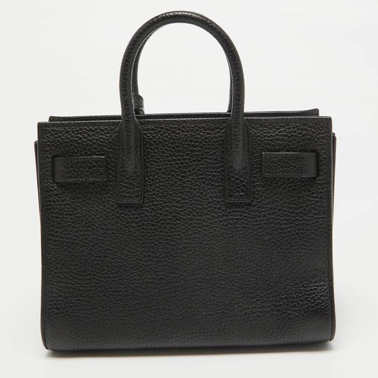 Pre Owned Saint Laurent Black Leather Nano Classic Sac De Jour Tote