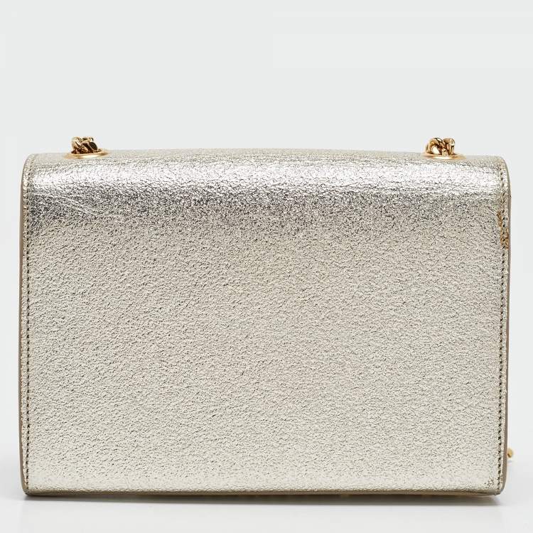 Pre Owned Saint Laurent  Light Gold Leather Small Monogram Kate Shoulder Bag