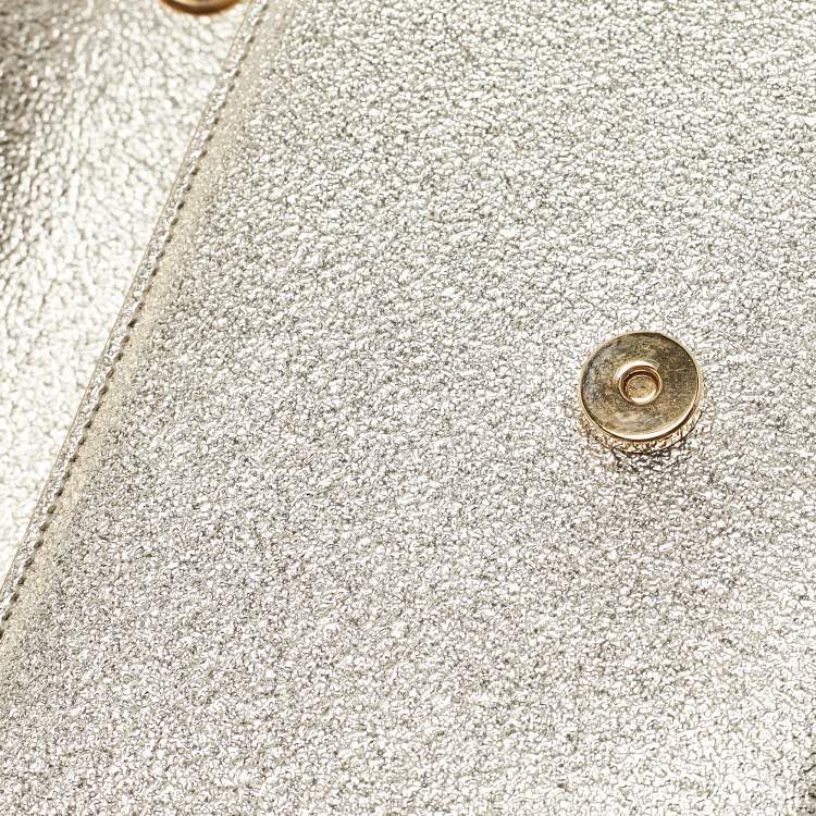 Pre Owned Saint Laurent  Light Gold Leather Small Monogram Kate Shoulder Bag