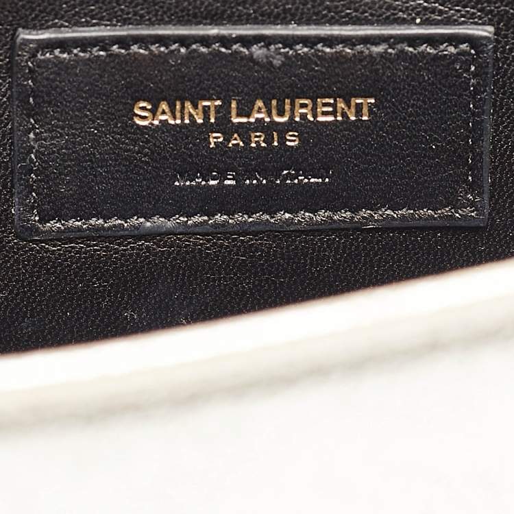 Pre Owned Saint Laurent  Light Gold Leather Small Monogram Kate Shoulder Bag