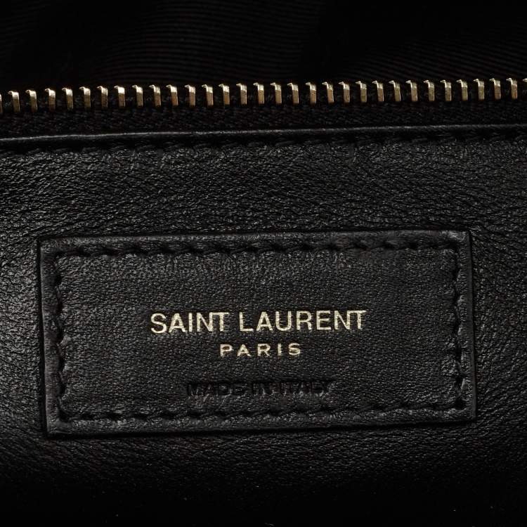 Pre Owned Saint Laurent Olive Green Quilted Leather Puffer Sade Envelope Clutch