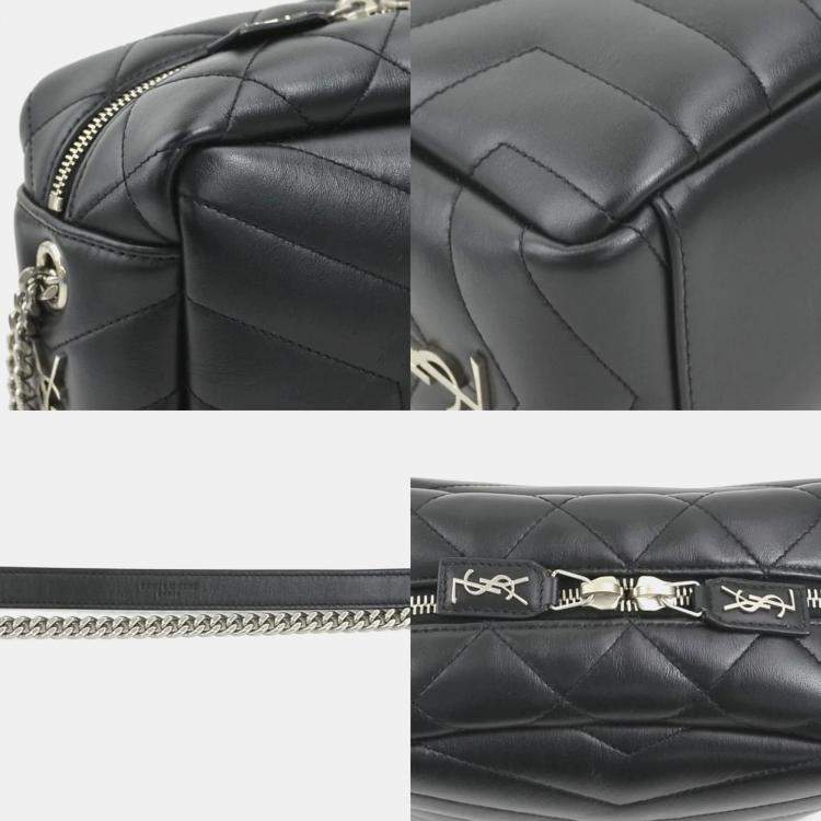 Pre Owned Saint Laurent Black Leather Lulu Shoulder Bag