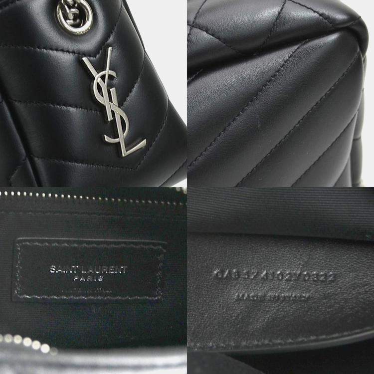 Pre Owned Saint Laurent Black Leather Lulu Shoulder Bag