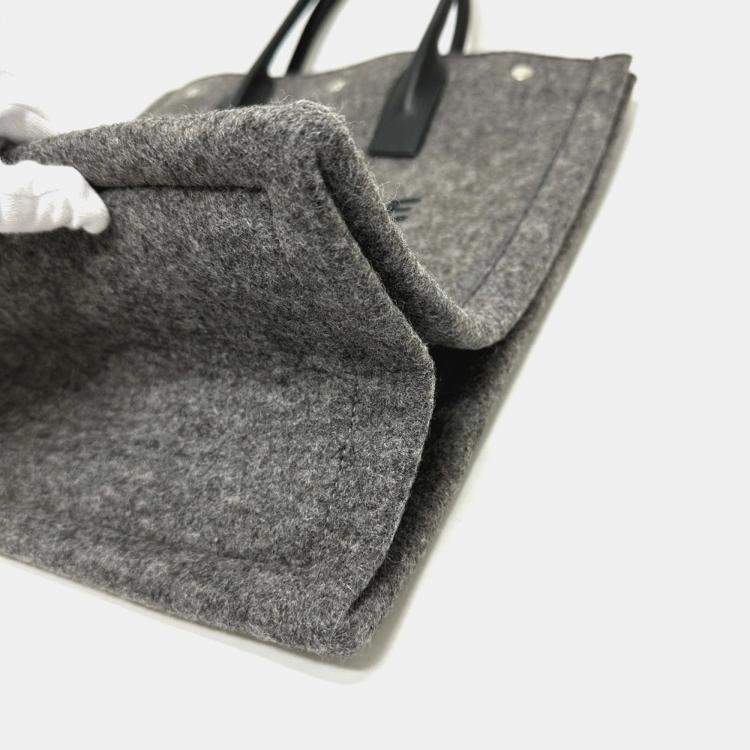 Pre Owned Saint Laurent Gray/Black Shoulder Tote Bag