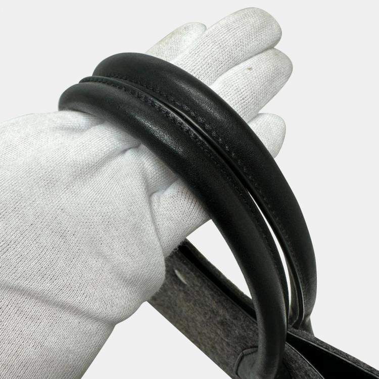 Pre Owned Saint Laurent Gray/Black Shoulder Tote Bag