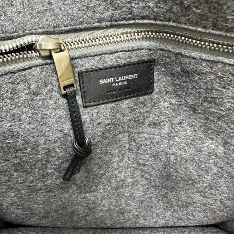 Pre Owned Saint Laurent Gray/Black Shoulder Tote Bag