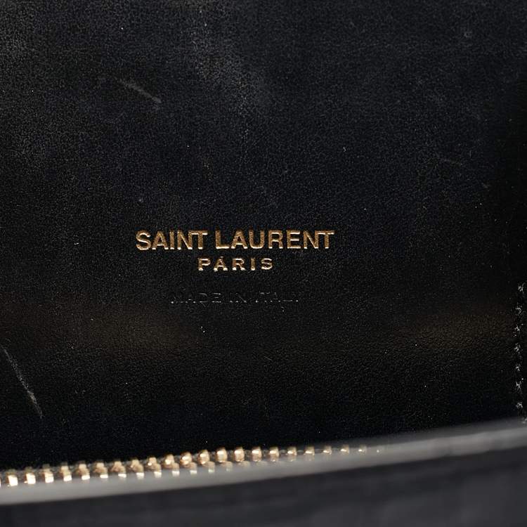 Pre Owned Saint Laurent Black Croc Embossed Leather Baby Classic Sac De Jour Tote