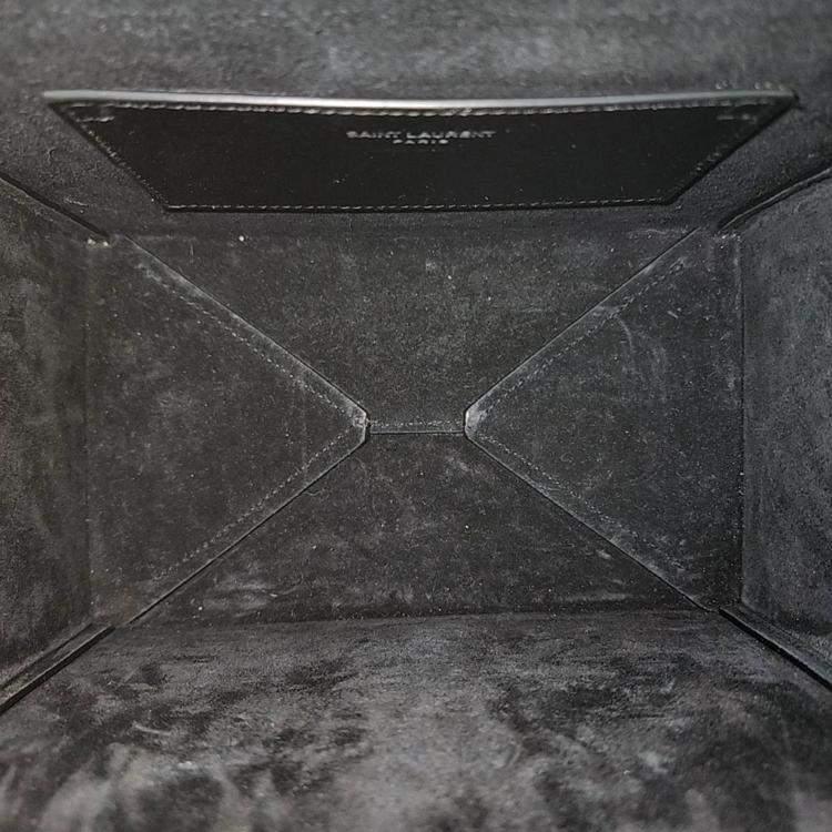 Pre Owned Saint Laurent Paris Black Leather Takeaway Box Bag
