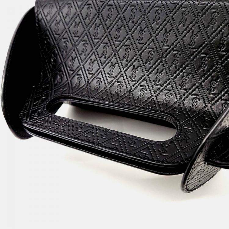 Pre Owned Saint Laurent Paris Black Leather Takeaway Box Bag
