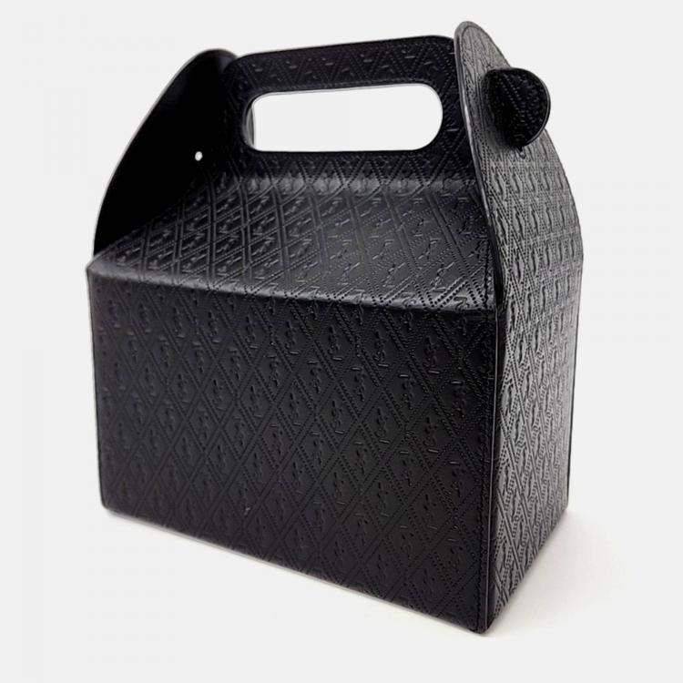 Pre Owned Saint Laurent Paris Black Leather Takeaway Box Bag