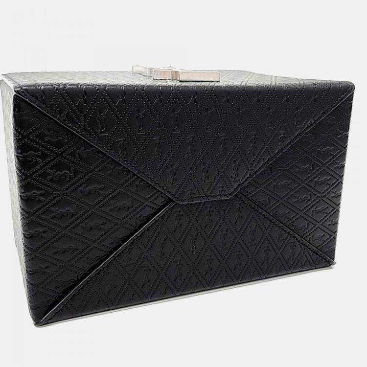 Pre Owned Saint Laurent Paris Black Leather Takeaway Box Bag