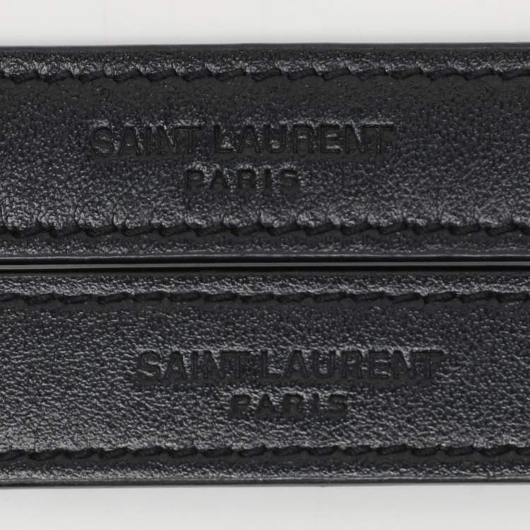 Pre Owned Saint Laurent Black Matelassé Leather Medium Loulou Shoulder Bag