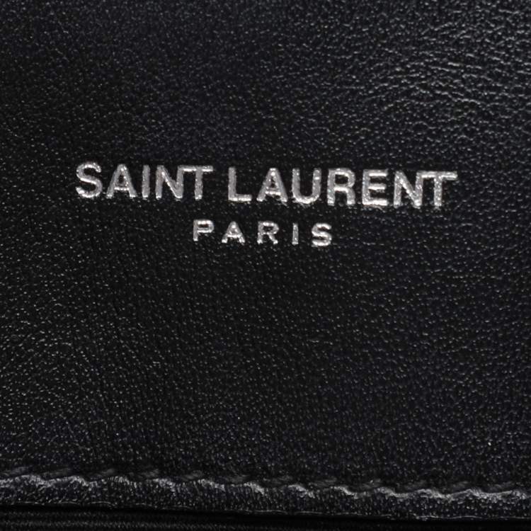 Pre Owned Saint Laurent Black Matelassé Leather Medium Loulou Shoulder Bag