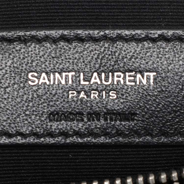 Pre Owned Saint Laurent Black Matelassé Leather Medium Loulou Shoulder Bag