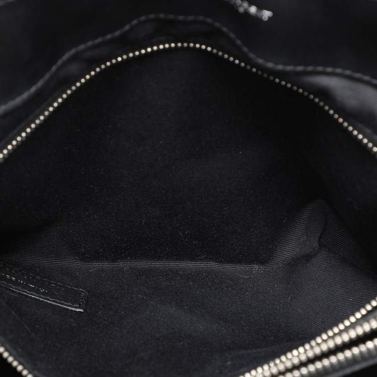 Pre Owned Saint Laurent Black Matelassé Leather Medium Loulou Shoulder Bag