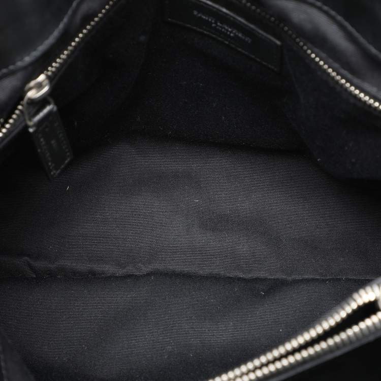 Pre Owned Saint Laurent Black Matelassé Leather Medium Loulou Shoulder Bag