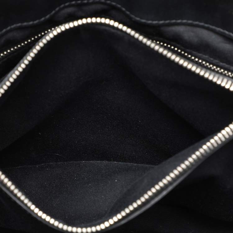Pre Owned Saint Laurent Black Matelassé Leather Medium Loulou Shoulder Bag