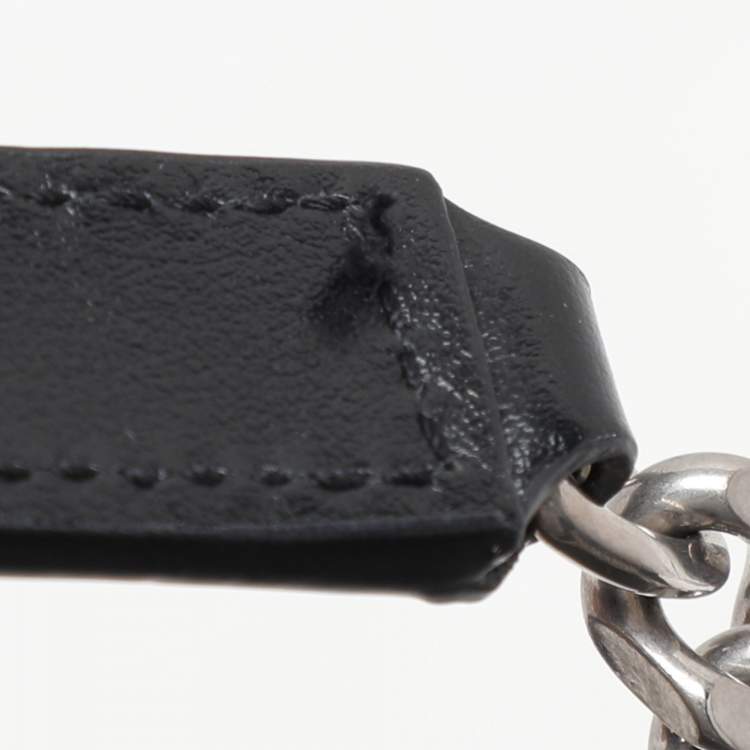 Pre Owned Saint Laurent Black Matelassé Leather Medium Loulou Shoulder Bag