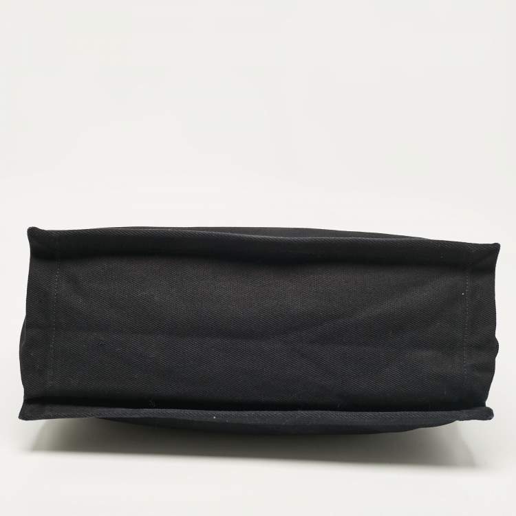 Pre Owned Saint Laurent Black Canvas and Leather North South Rive Gauche Tote