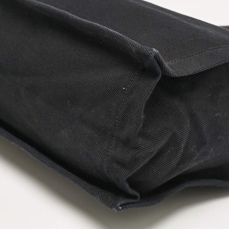 Pre Owned Saint Laurent Black Canvas and Leather North South Rive Gauche Tote