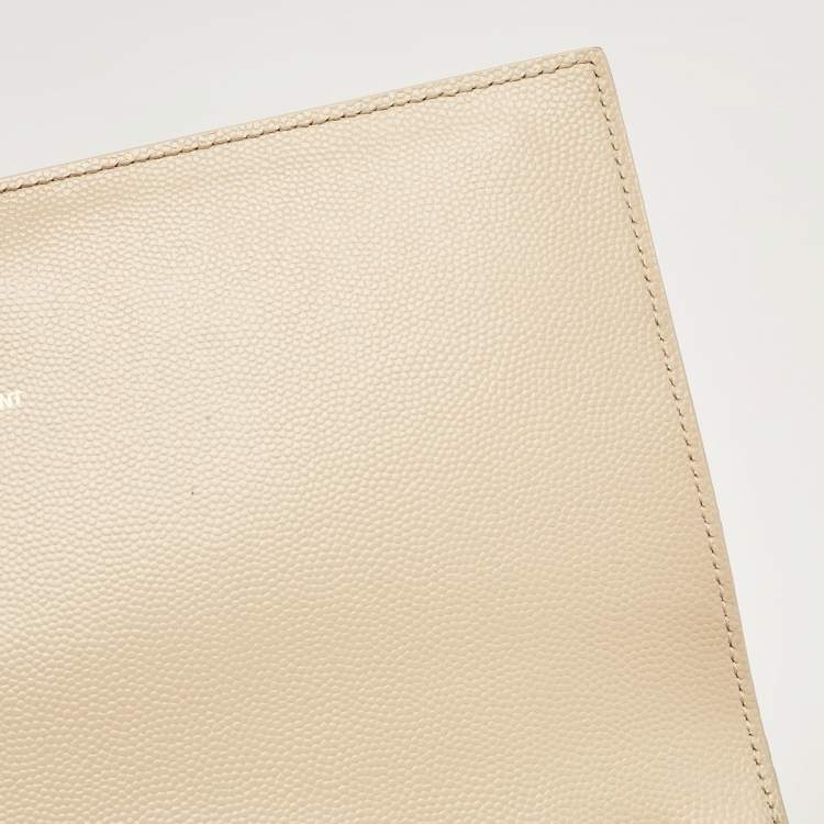 Pre Owned Saint Laurent Beige Leather Medium Kate Shoulder Bag