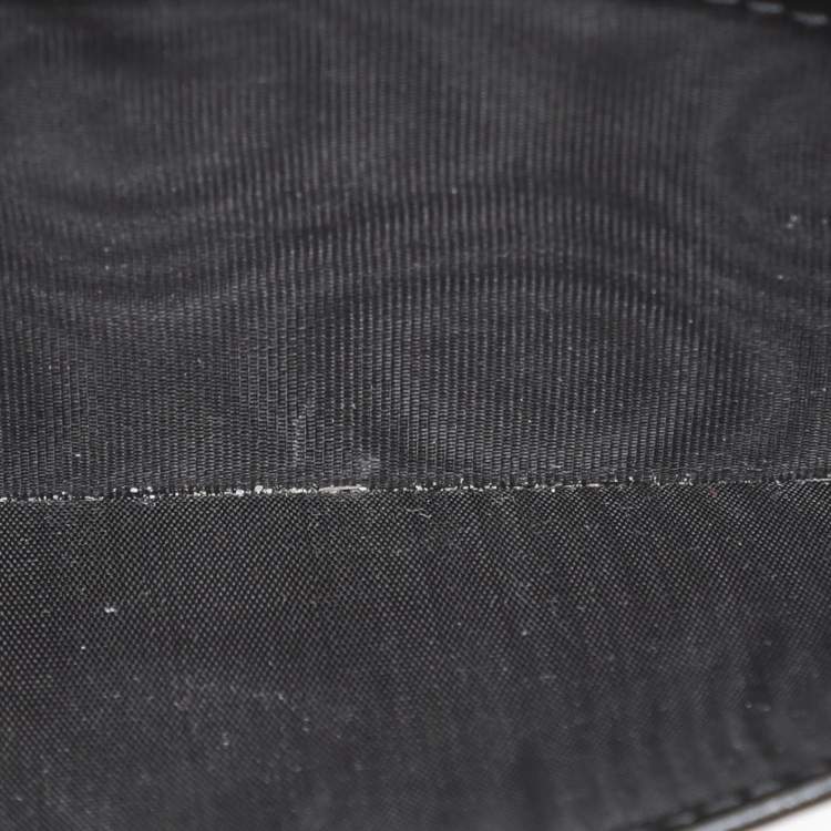 Pre Owned Saint Laurent Paris Black Leather Monogram Phone Holder Bag