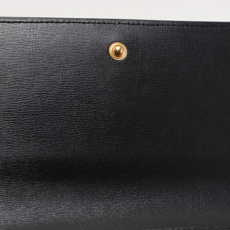 Pre Owned Saint Laurent Paris Black Leather Monogram Phone Holder Bag