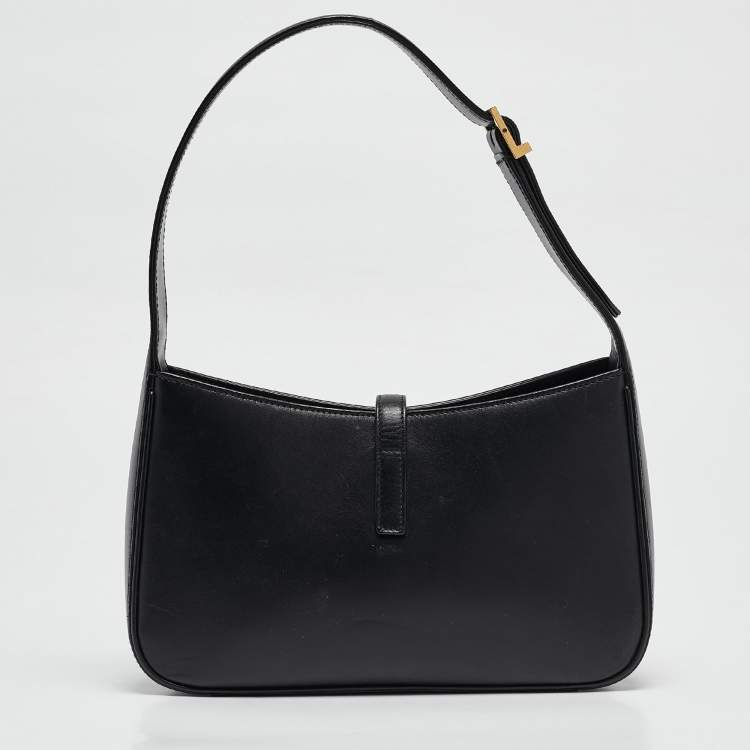 Pre Owned Saint Laurent Black Leather LE 5 À 7 Shoulder Bag