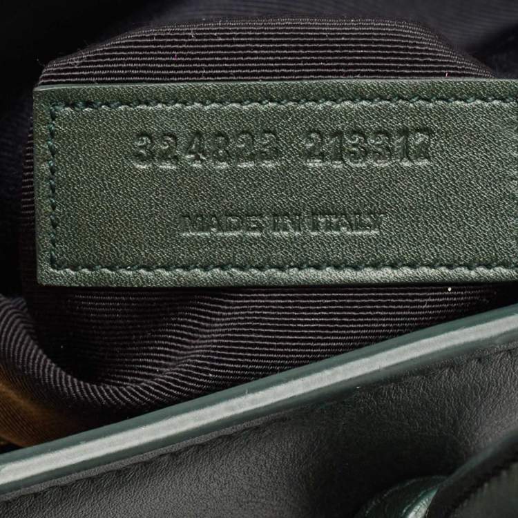 Pre Owned Saint Laurent Green Leather Small Classic Sac De Jour Tote