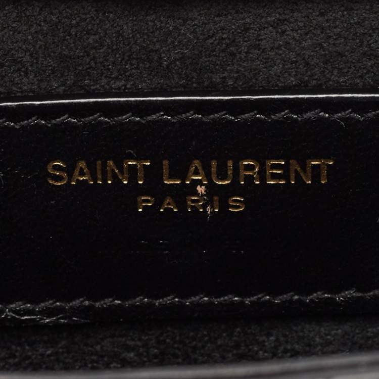 Pre Owned Saint Laurent Black Leather Mini LE 5 À 7 Bag