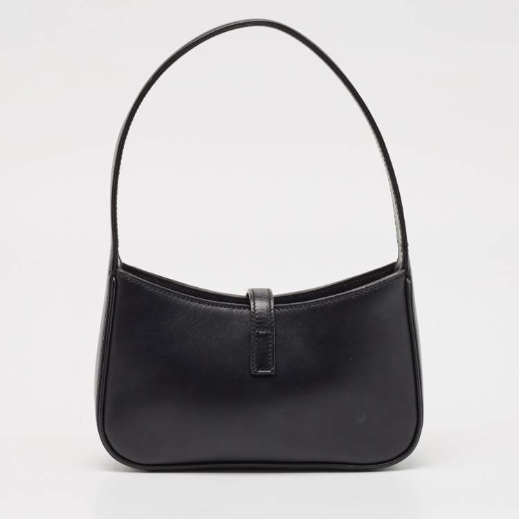 Pre Owned Saint Laurent Black Leather Mini LE 5 À 7 Bag