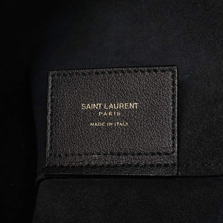 Pre Owned Saint Laurent Black Leather E/W Shopper Tote