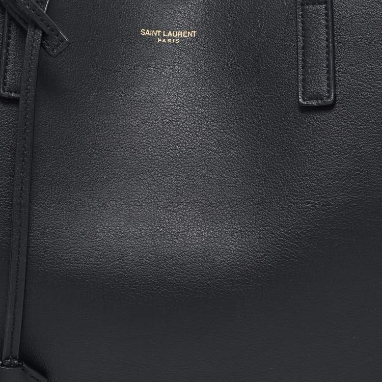 Pre Owned Saint Laurent Black Leather E/W Shopper Tote